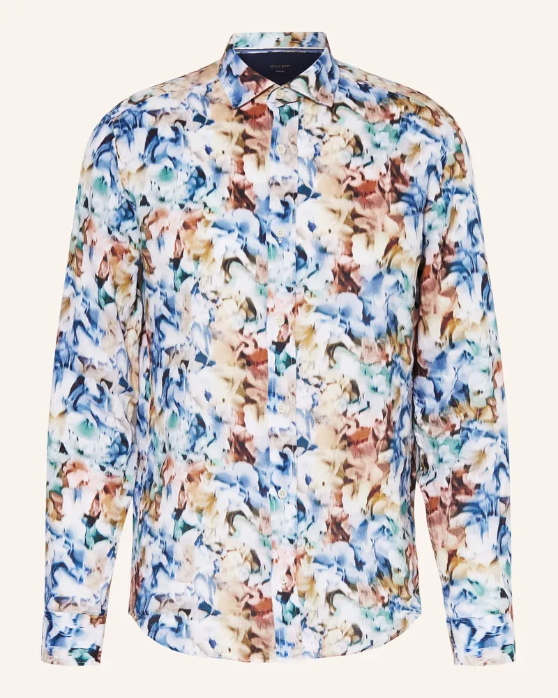 Olymp Leinenhemd Casual regular fit Blau