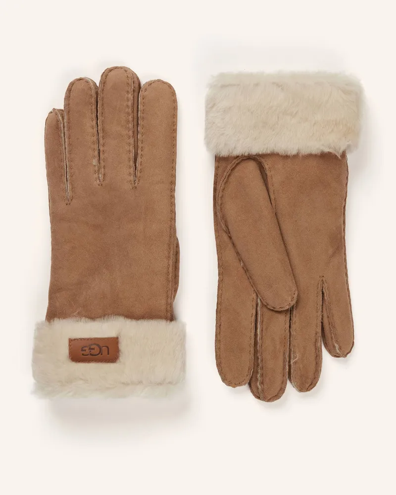 UGG Lederhandschuhe braun Camel
