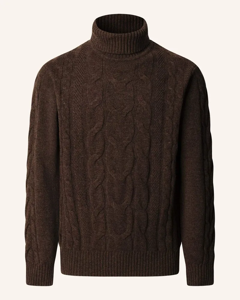 Hackett Pullover CABLE ROLL NECK Braun