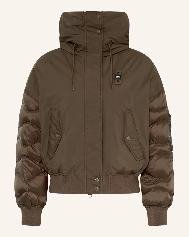 Blauer Daunenjacke Harley braun Dunkelbraun