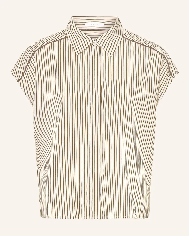 OPUS Hemdbluse Famella gruen Ecru