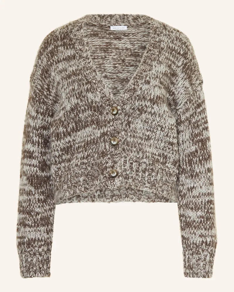 Mrs & HUGS Strickjacke mit Alpaka Braun