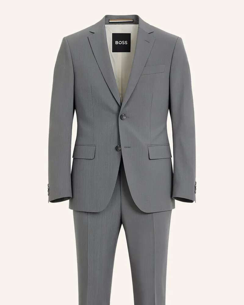 HUGO BOSS Business Anzug H-HUGE-2PCS-253 Slim Fit Hellgrau