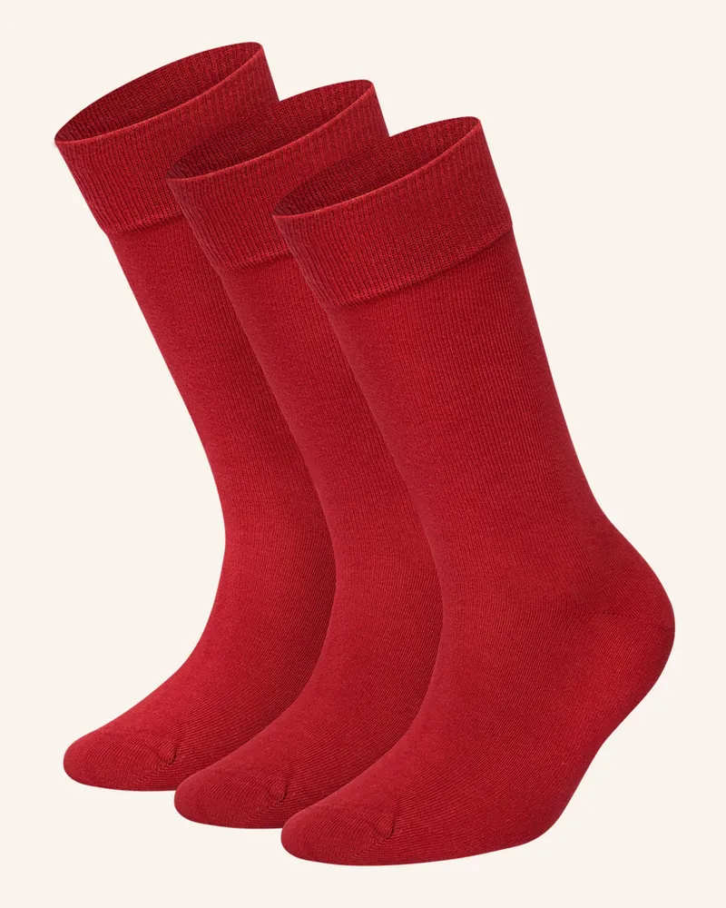 DillySocks 3er-Pack Socken One Color Smooth rot Rot