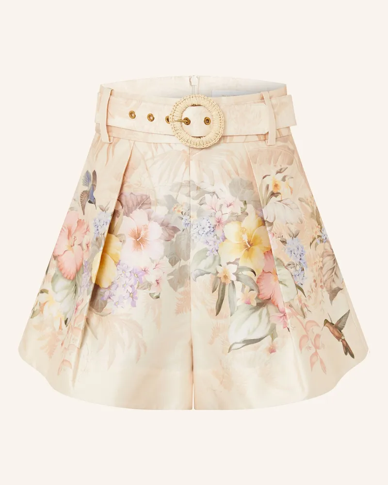 Zimmermann Shorts ILLUMINATE TUCK mit Seide Ecru