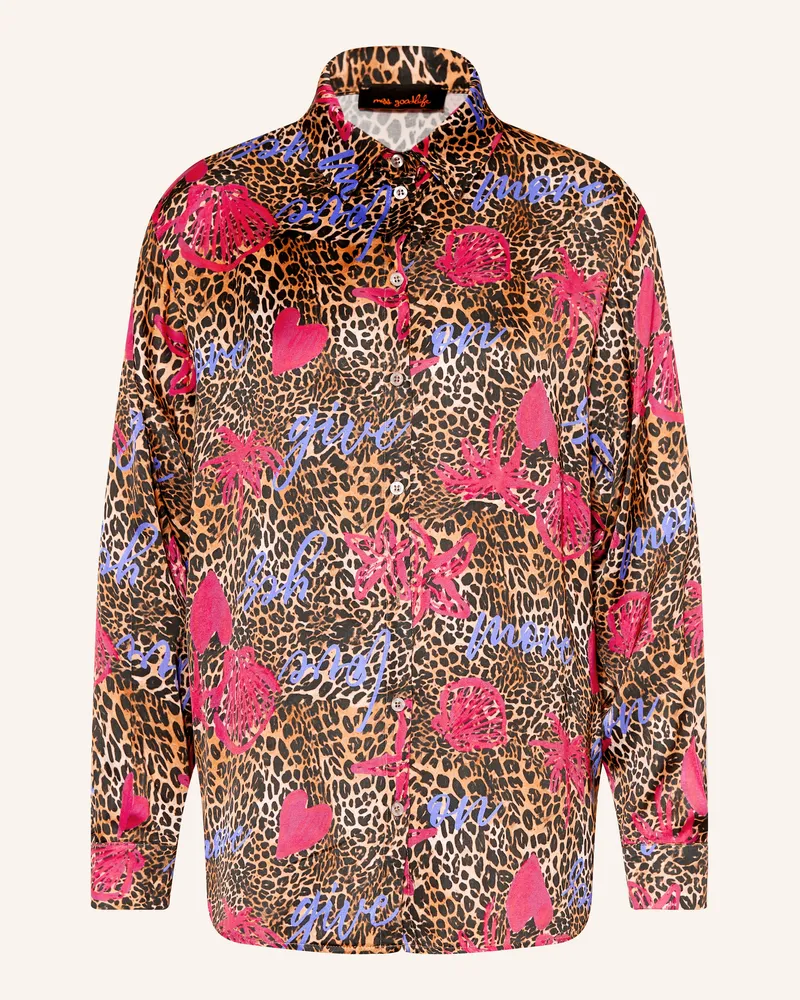 Miss Goodlife Hemdbluse Aus Satin braun Cognac