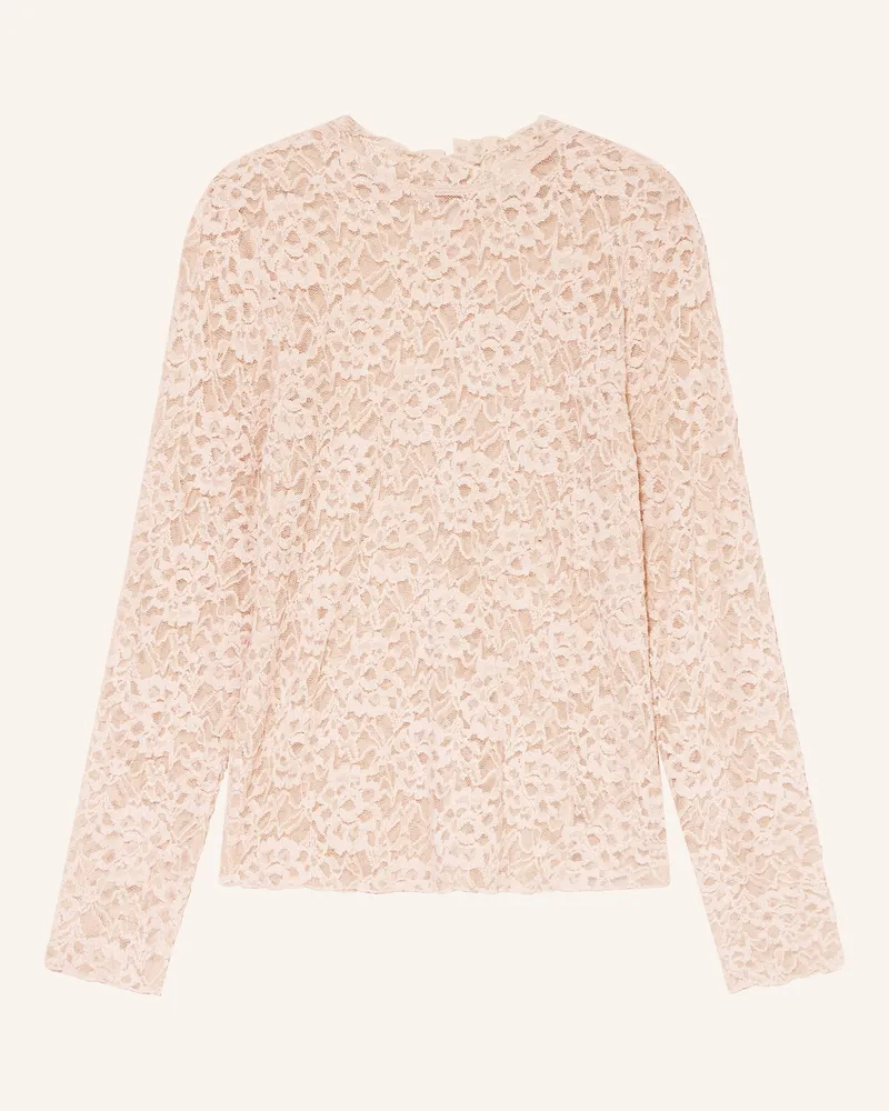 Cartoon Longsleeve Aus Spitze pink Creme