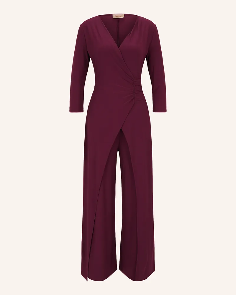 Cartoon Jumpsuit in Wickeloptik mit 3/4-Arm Dunkellila