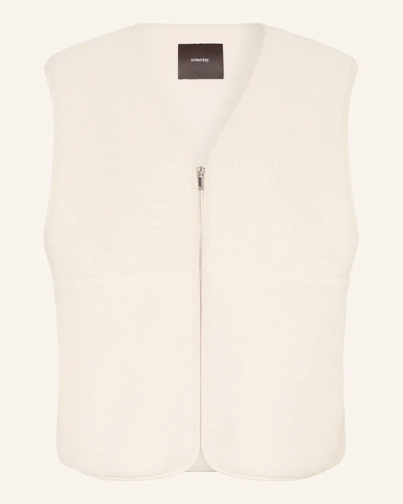 someday. Teddyfell-Weste Uliv weiss Creme