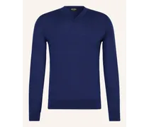 Ermenegildo Zegna Cashmere-Pullover mit Seide Blau