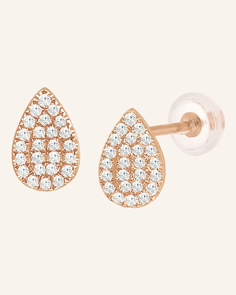 Leaf Ohrstecker Drops Aus 18 Karat Rosegold Mit Diamanten rosegold Roségold