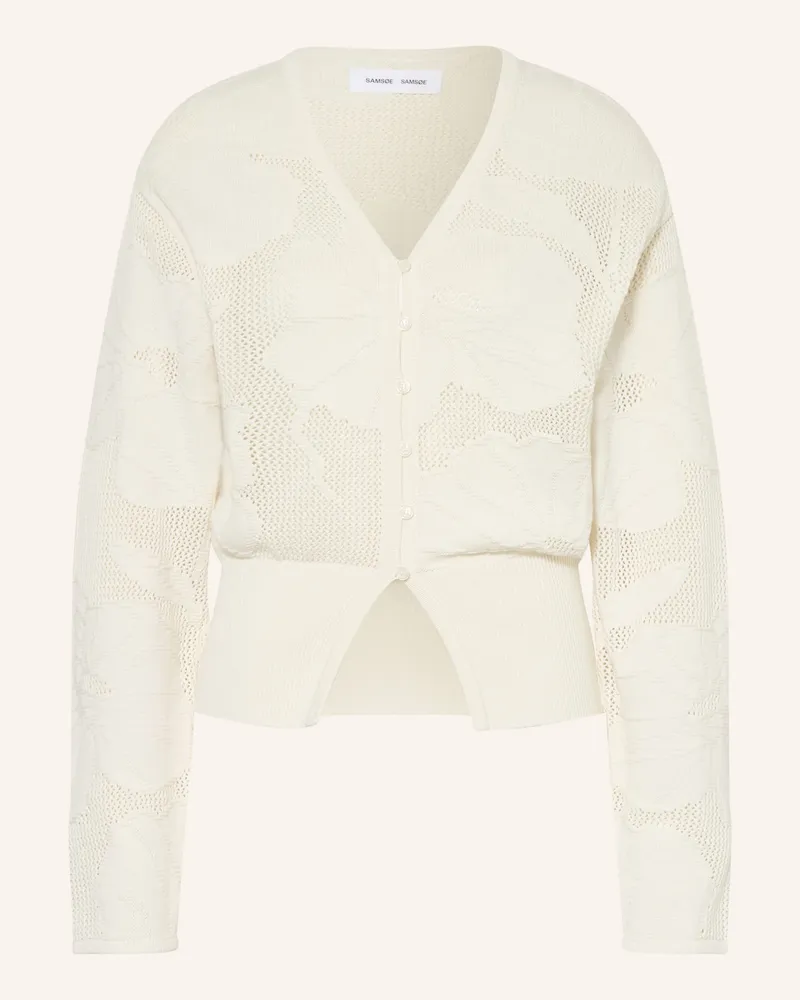Samsøe & Samsøe Strickjacke Sapoppie weiss Creme