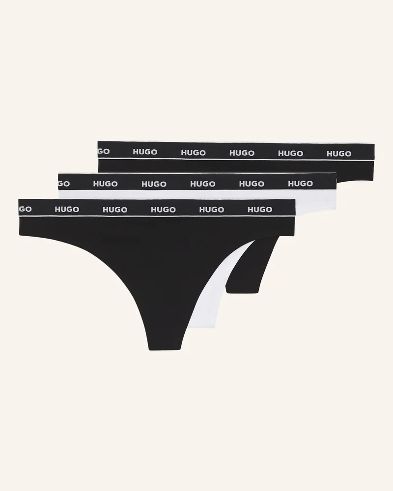 HUGO BOSS 3er-Pack String schwarz Weiss