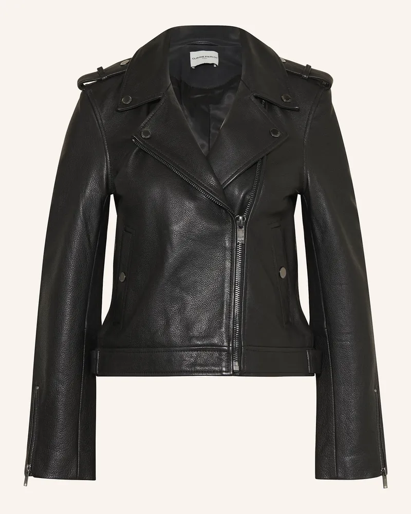 Claudie Pierlot Lederjacke Schwarz