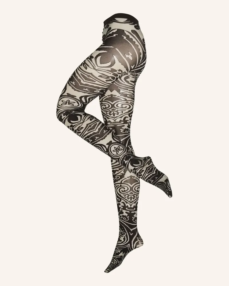 Wolford Feinstrumpfhose Paisley Tattoo schwarz 8095