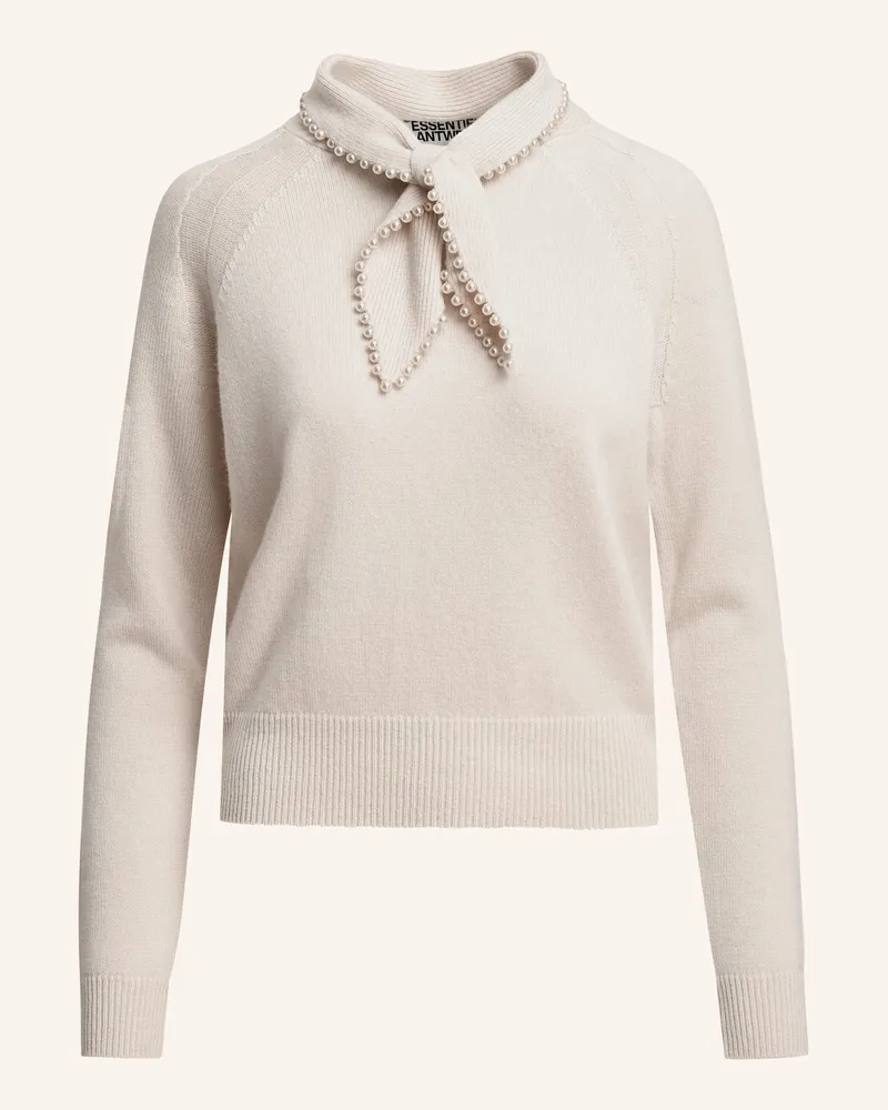Essentiel Pullover Kasa Mit Schluppe Und Schmuckperlen weiss Weiss