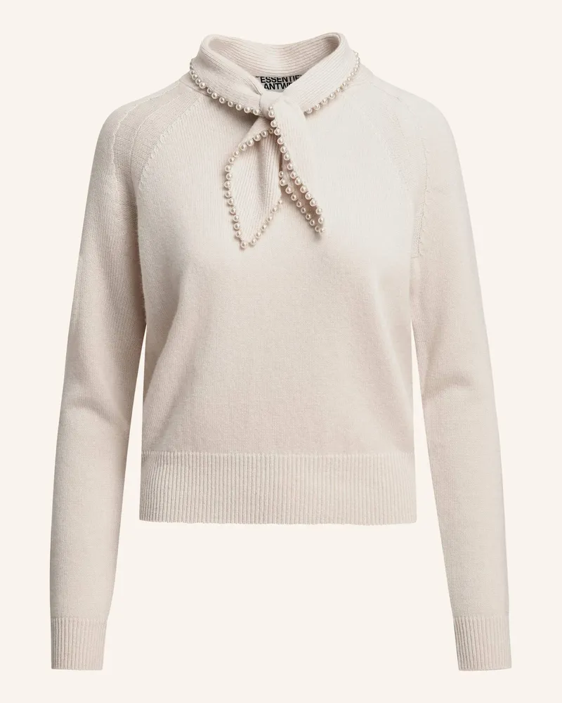 Essentiel Pullover Kasa Mit Schluppe Und Schmuckperlen weiss Weiss