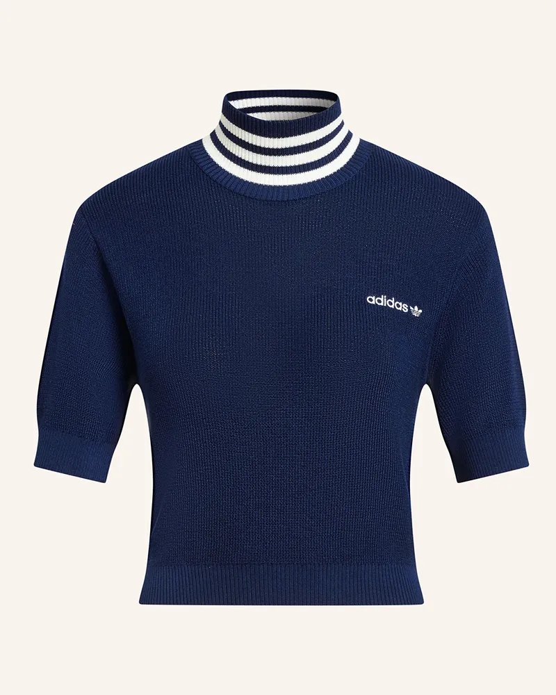 adidas Strickshirt CROPPED Dunkelblau