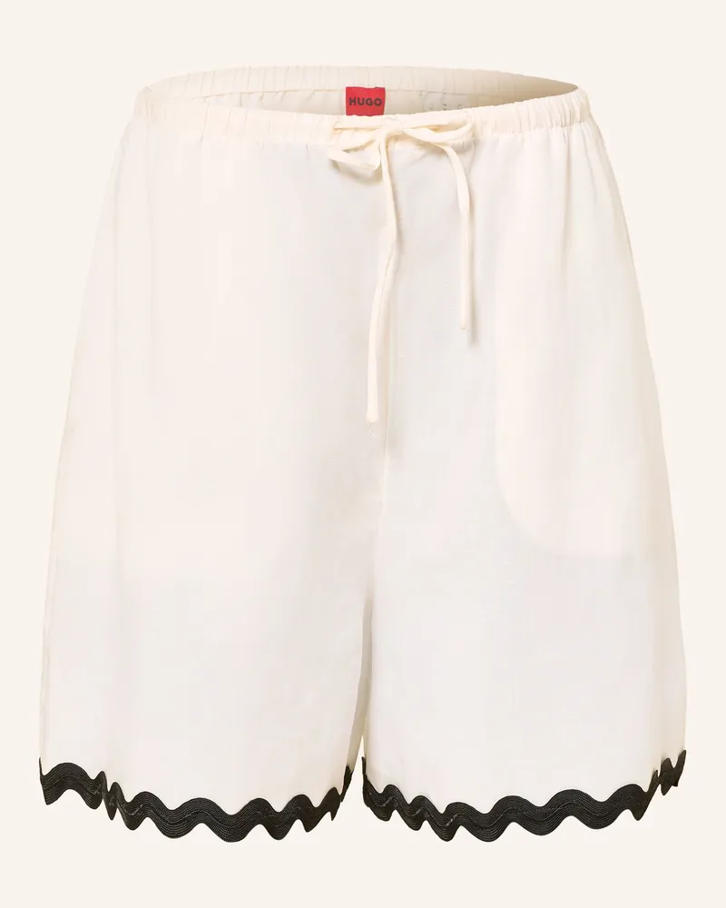 HUGO BOSS Shorts Haslala weiss Creme