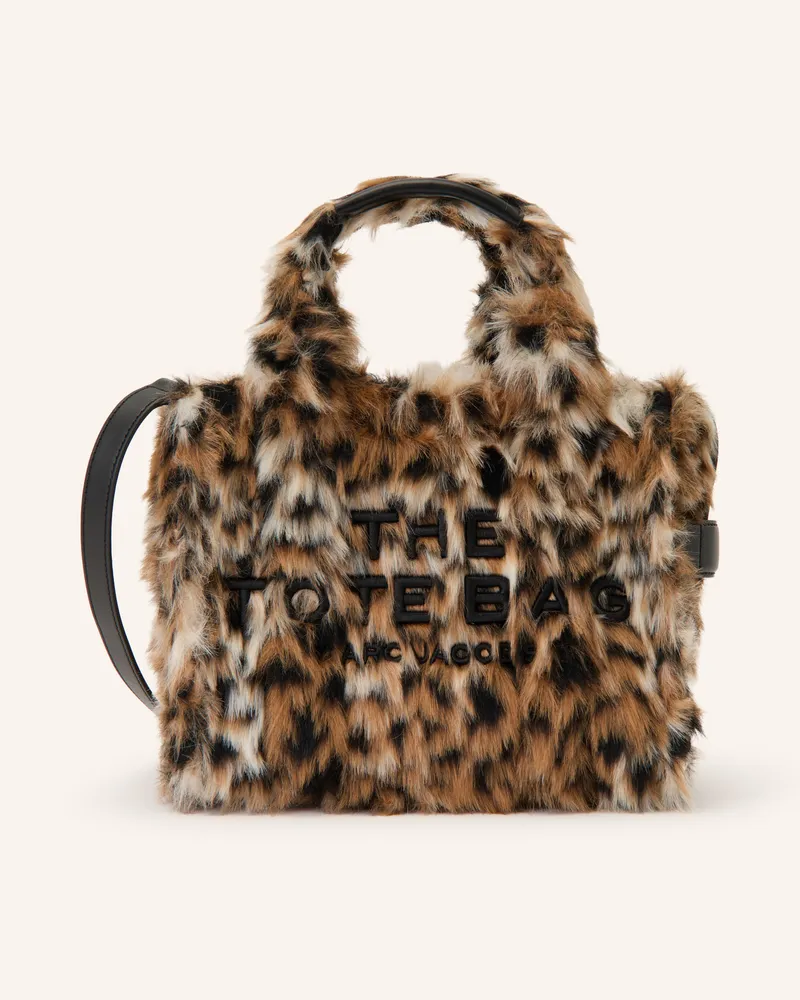 Marc Jacobs Shopper The Small Tote Bag Mit Kunstfell braun Beige