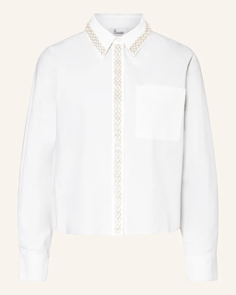 Princess goes Hollywood Bluse mit Schmucksteinen Weiss
