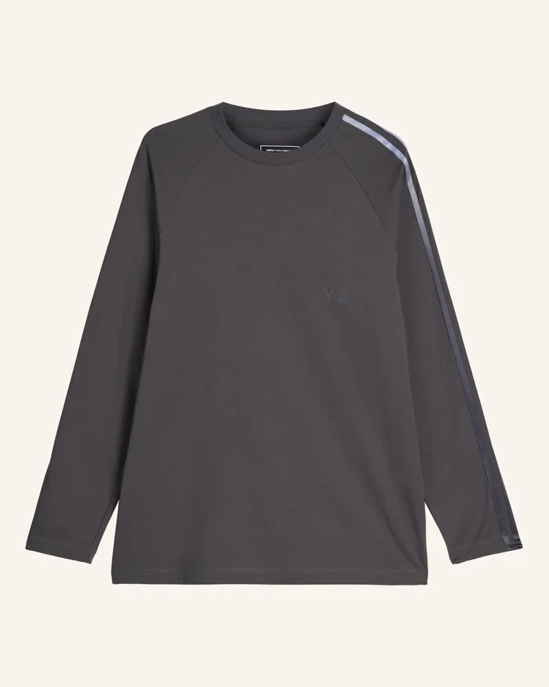 Y-3 Y-3 Oversize Longsleeve T-Shirt Mit Farbverlaufsstreifen grau Grau