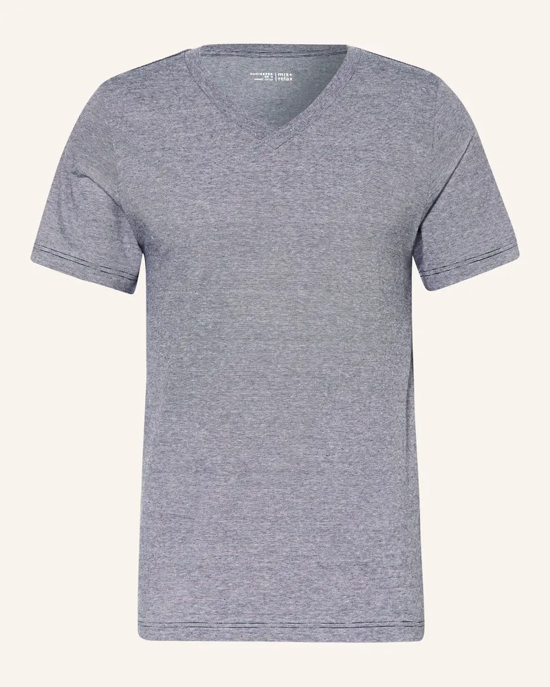 Schiesser Schlafshirt Mix+Relax blau Dunkelblau