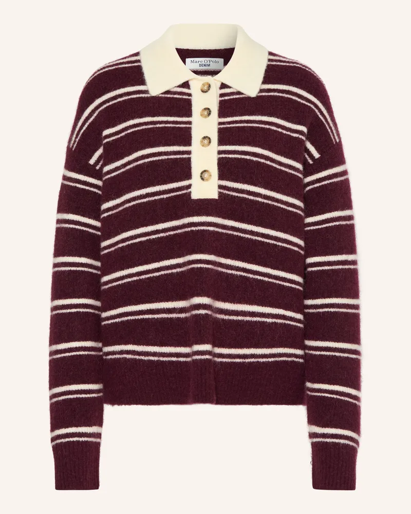 Marc O'Polo Strick-Poloshirt Mit Alpaka rot Dunkelrot