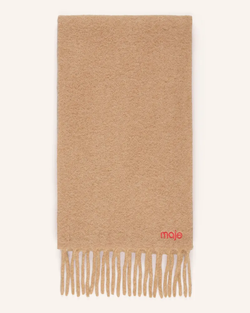 Maje Schal Mit Alpaka beige Camel