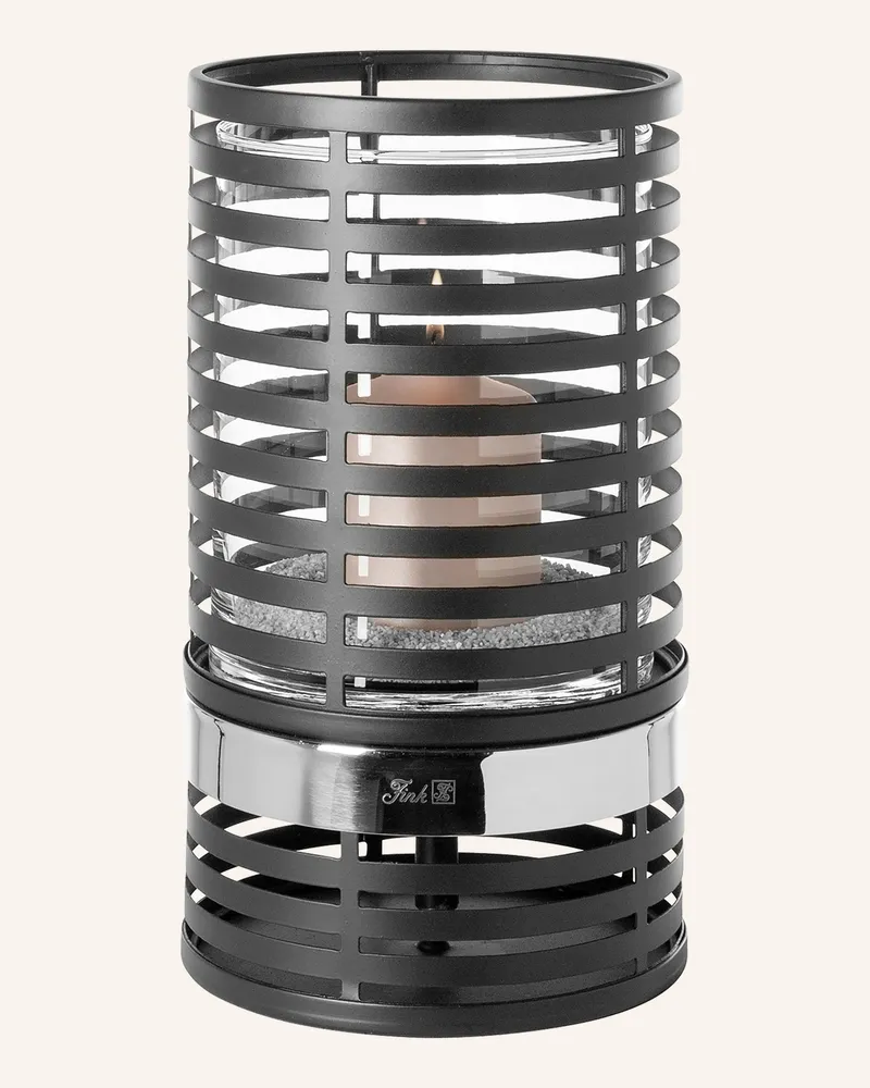 Fink Windlicht Mit Glas Matera silber Schwarz