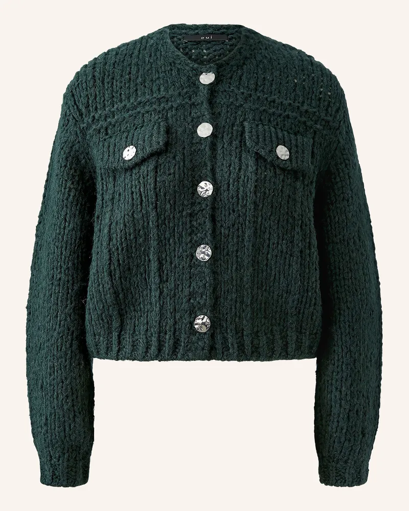 Oui  Strickjacke gruen Dunkelgrün