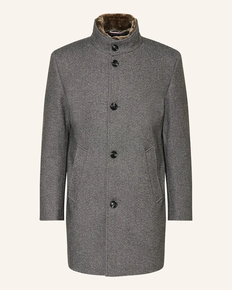 Bugatti Mantel mit herausnehmbarer Blende Dunkelgrau