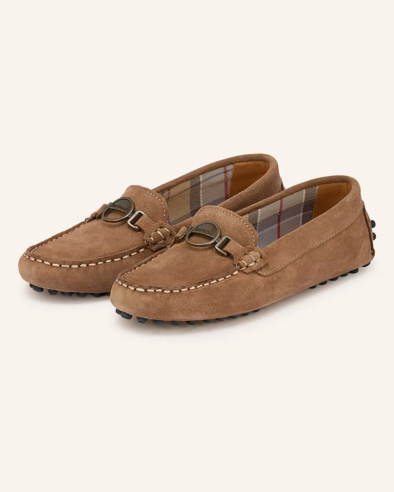 Barbour Mokkasins Laire beige Cognac