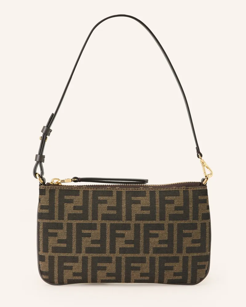 Fendi Schultertasche Baguette braun Dunkelbraun