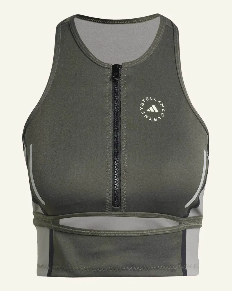 adidas ADIDAS BY STELLA MCCARTNEY HIGH NECK CROP-TOP Grau