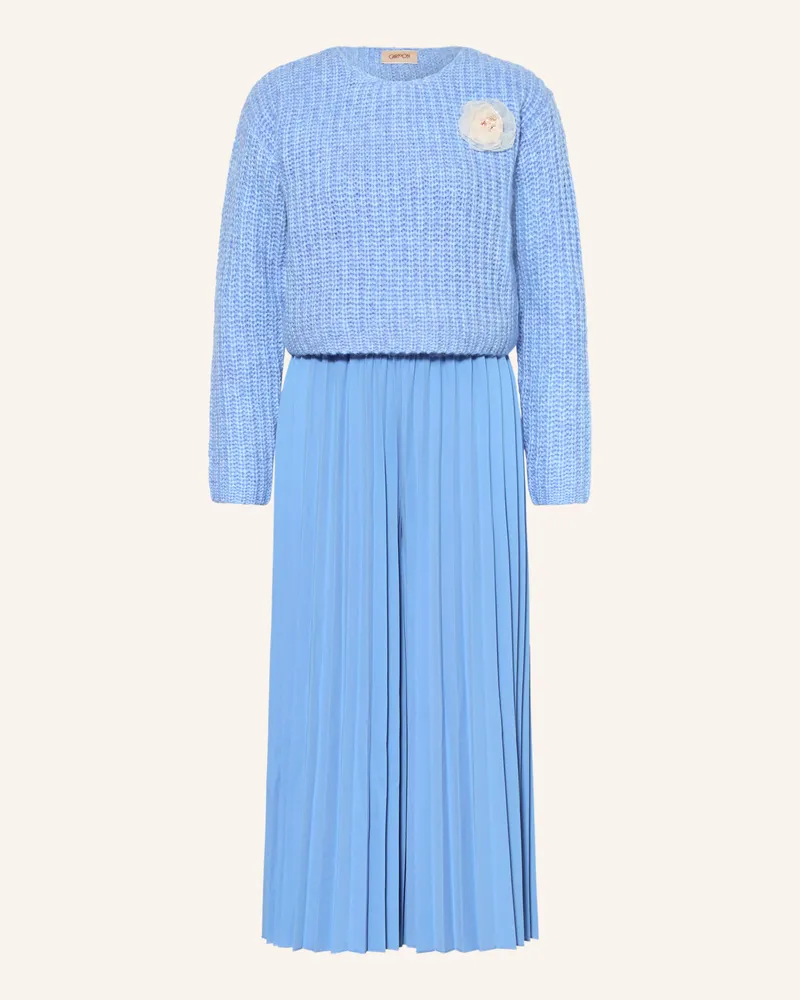 Cartoon Set: Jumpsuit und Pullover Hellblau