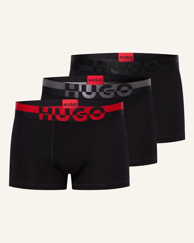 HUGO BOSS 3er-Pack Boxershorts Split Logo schwarz Schwarz