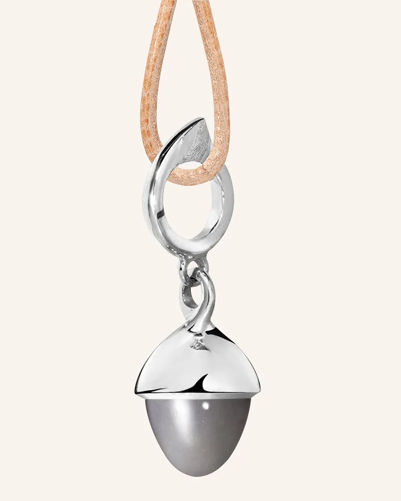 TAMARA COMOLLI Anhänger PENDANT MIKADO FLAMENCO MOONSTONE GREY aus 18 Karat Weißgold mit grauem Mondstein Weissgold