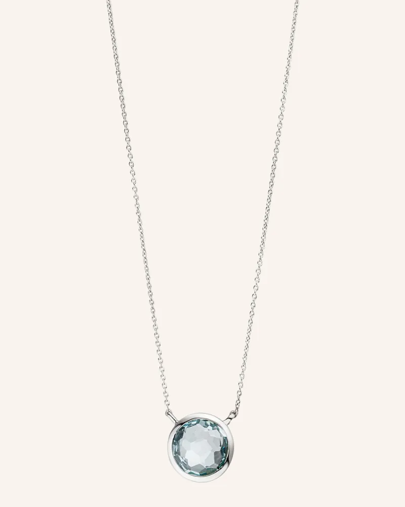 Leaf Halskette BLUE TOPAZ aus14 Karat Weißgold Weissgold