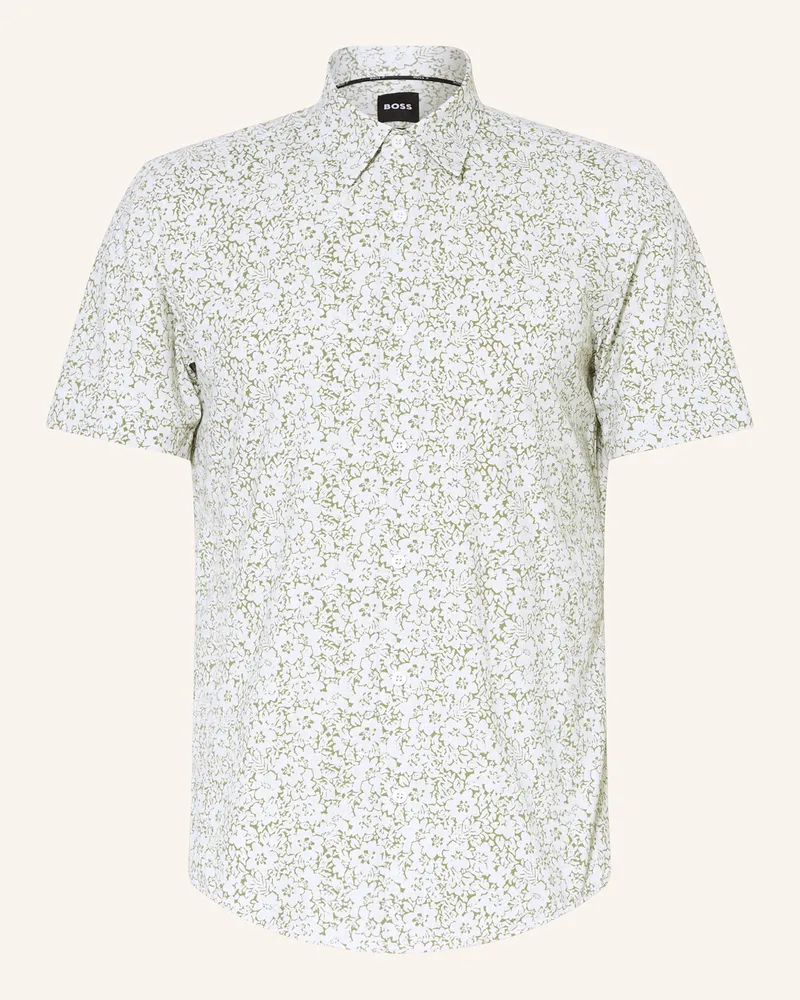 HUGO BOSS Kurzarm-Hemd ROAN Slim Fit Hellgrün