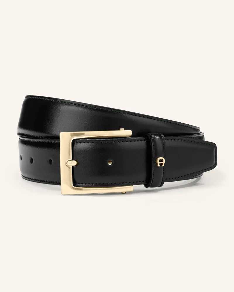 Aigner Ledergürtel Business schwarz Schwarz