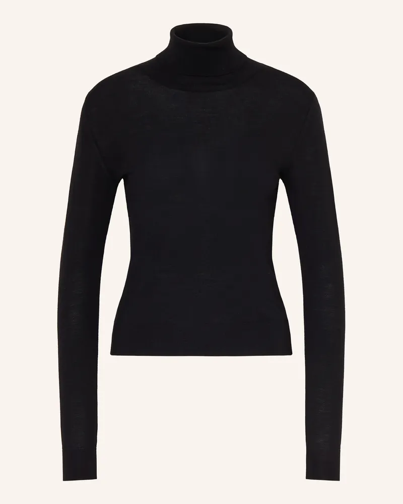 Mrs & HUGS Rollkragenpullover Aus Merinowolle schwarz Schwarz