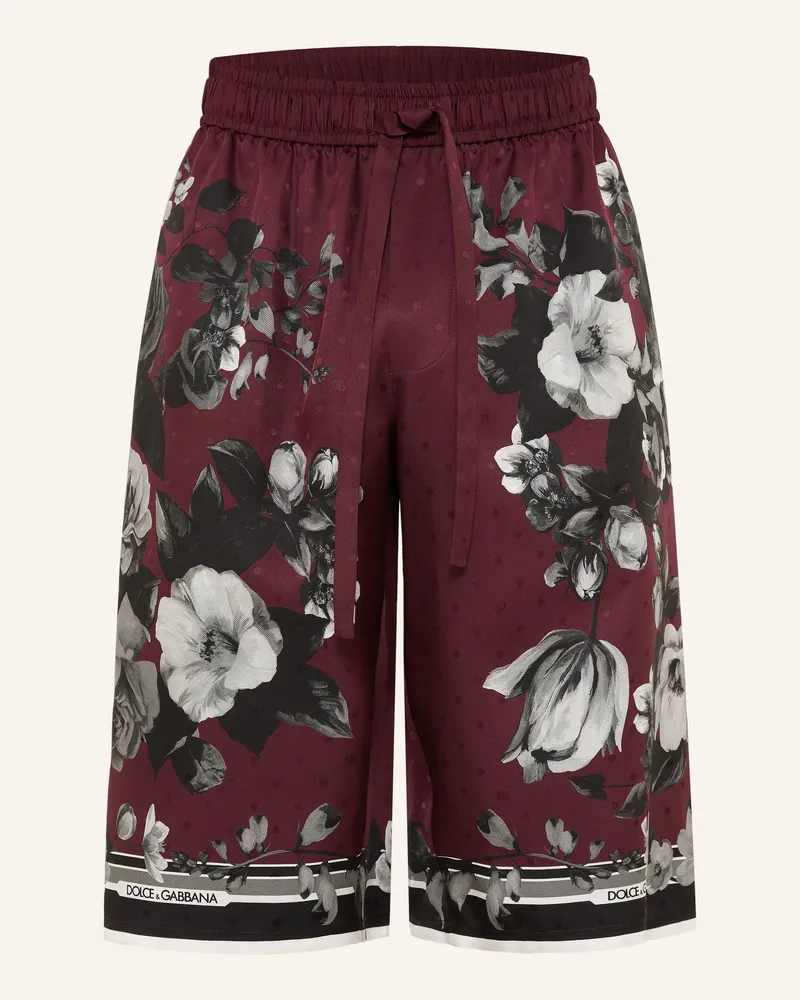 Dolce & Gabbana Seidenshorts rot Dunkelrot