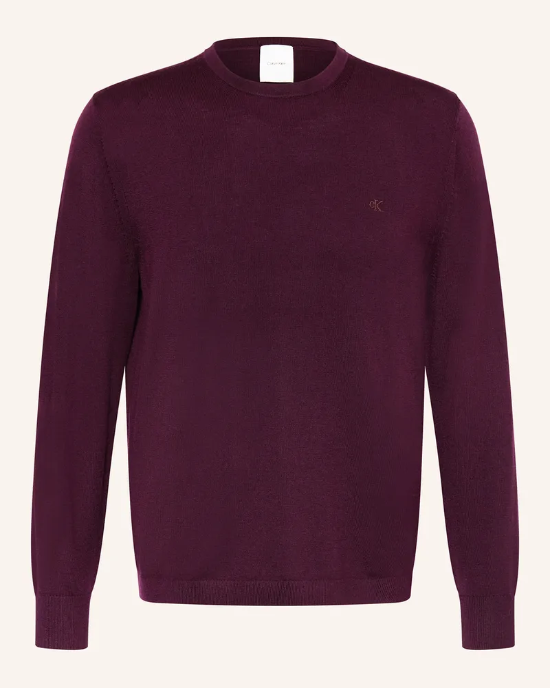 Calvin Klein Pullover aus Merinowolle Dunkelrot
