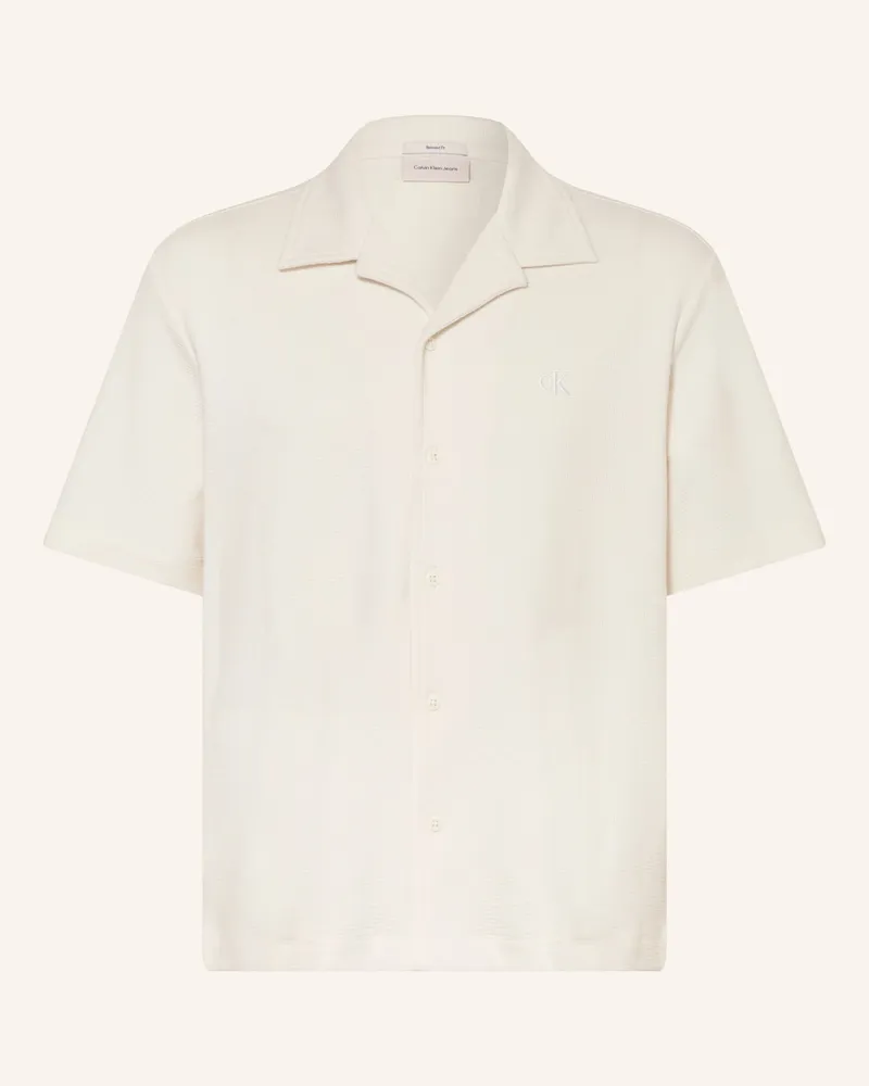 Calvin Klein Resorthemd Relaxed Fit beige Creme