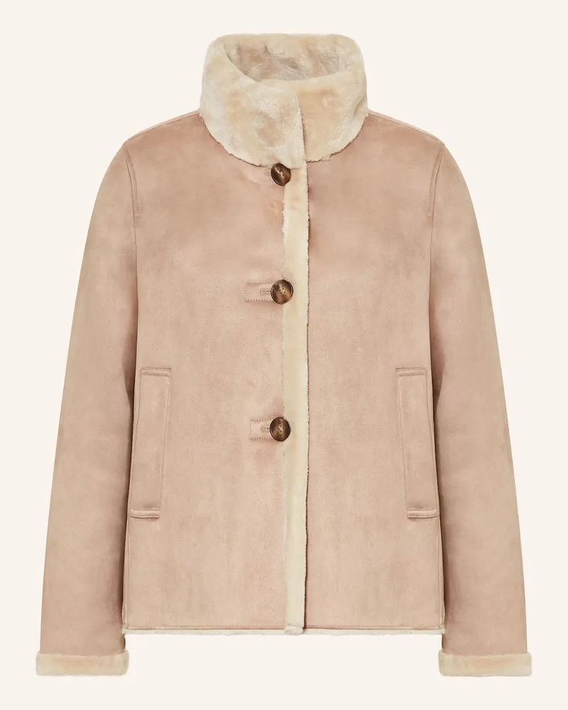 Fuchs Schmitt Jacke in Lederoptik mit Kunstfell Beige