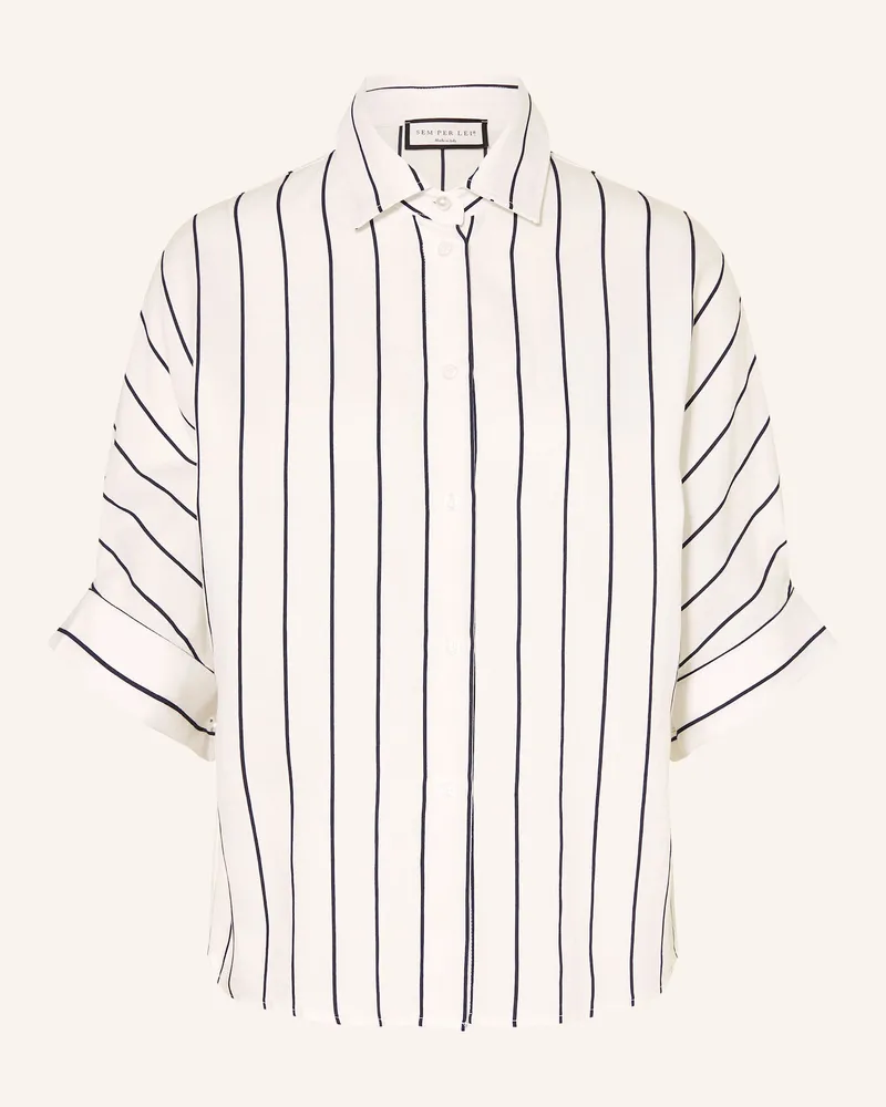 SEM PER LEI Hemdbluse Mit 3/4-Arm weiss Ecru