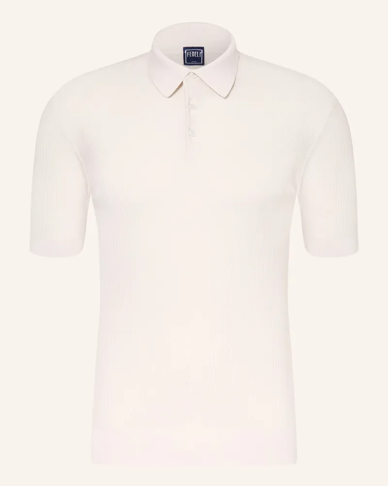 Fedeli Strick-Poloshirt weiss Creme