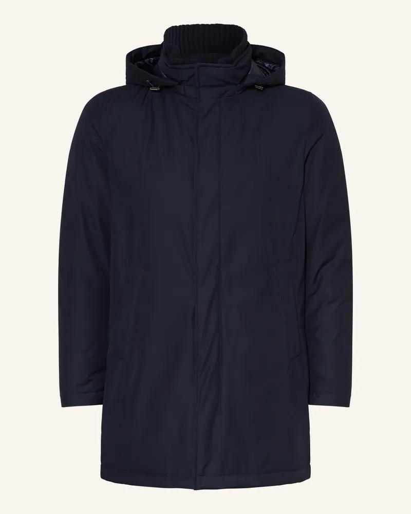 Herno Daunenparka Mit Abnehmbarer Kapuze blau Dunkelblau