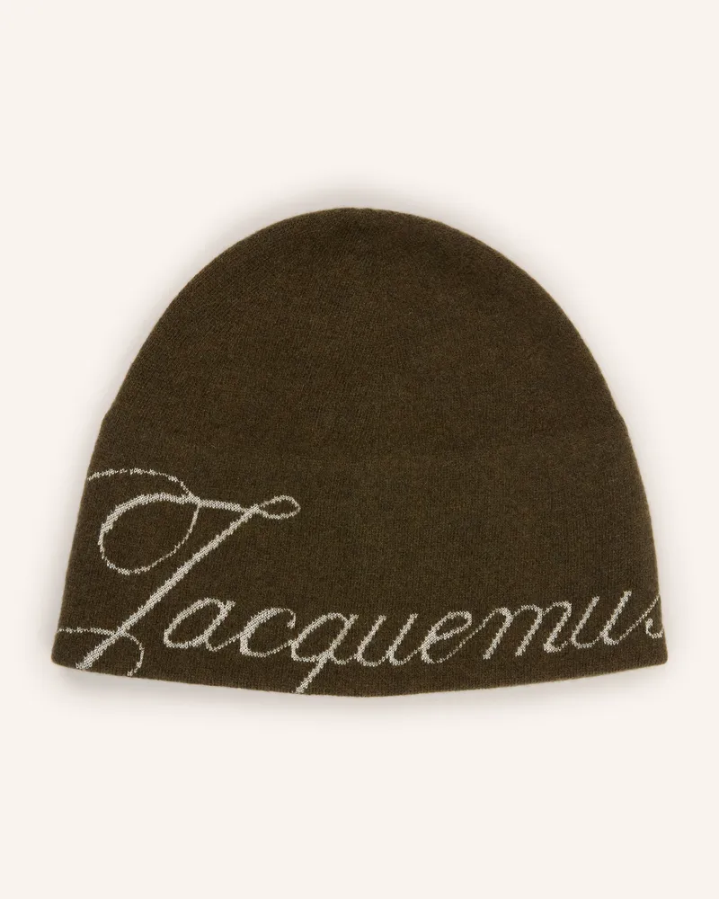Jacquemus Mütze Le Bonnet Atelier Mit Merinowolle gruen Oliv
